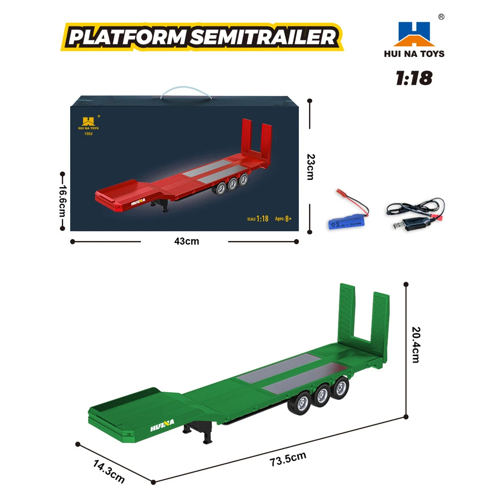 1/18 RC Tractor Truck – Remote Control Engineering Trailer