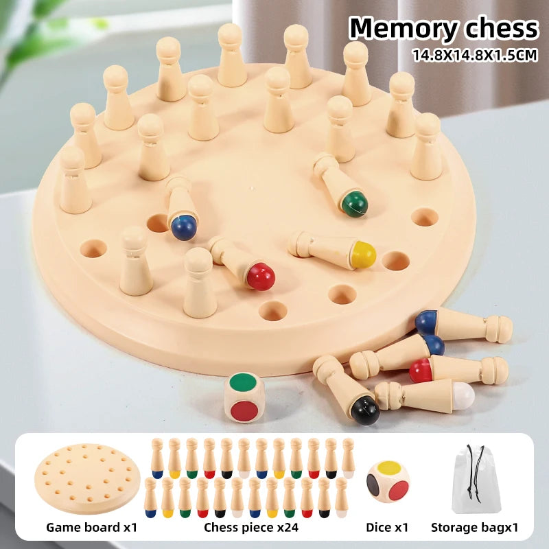 Memory Chess Matching Game: Family Board Games for Kids and Adults, Montessori Preschool Learning Educational Toy