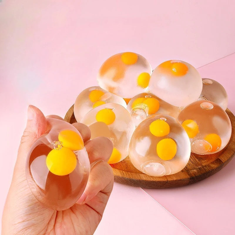 Double Yolk Egg Stress Toy – Transparent Squeeze Fidget
