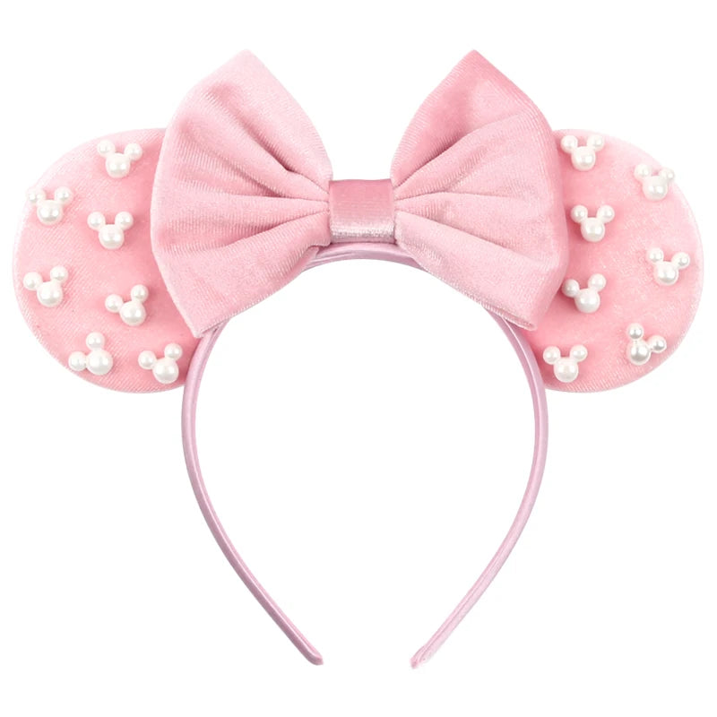 Mouse Ears Headband – Velvet Bow Hair Accessory