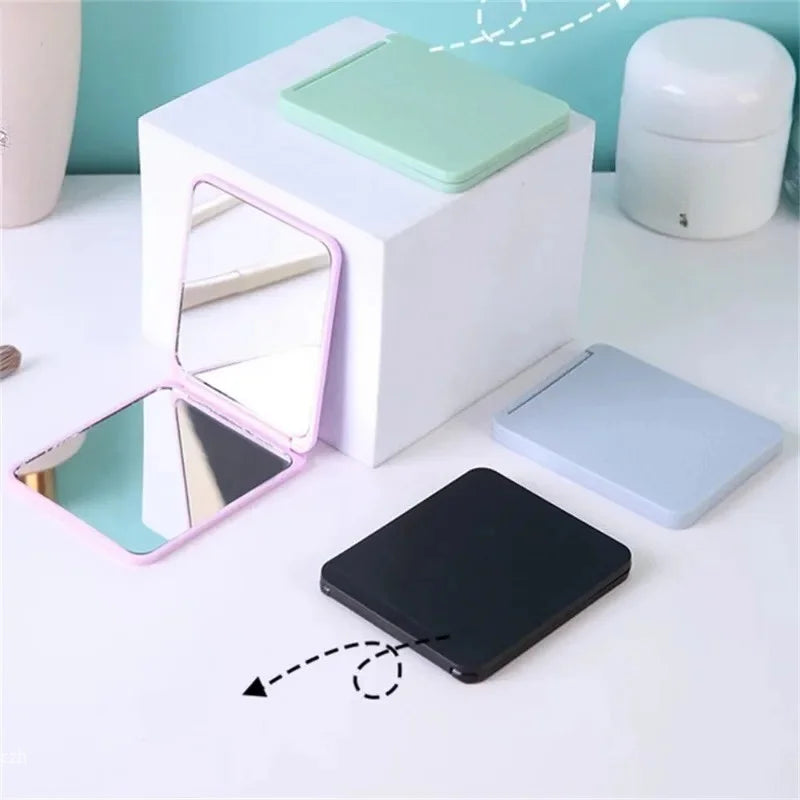 Foldable Pocket Makeup Mirror – Double-Sided Compact