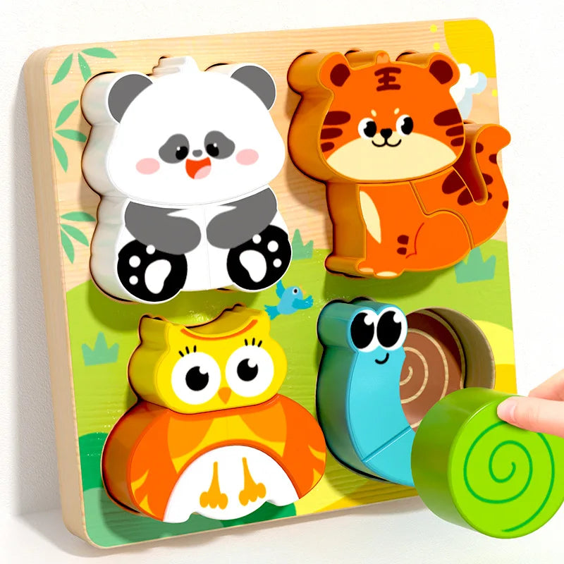 Wooden Building Blocks – Montessori Shape Matching Puzzle