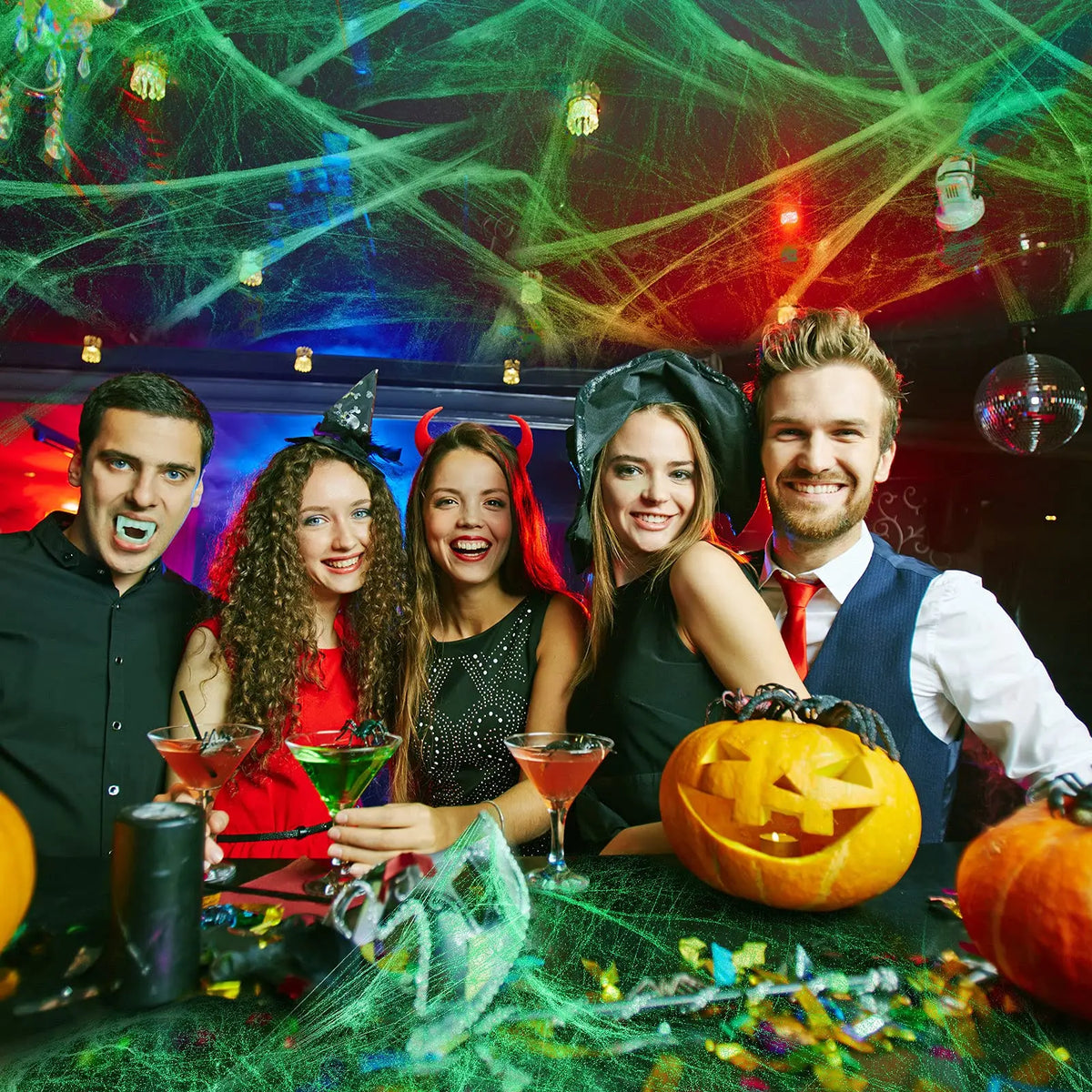 Glow-in-the-Dark Halloween Spider Web Decoration