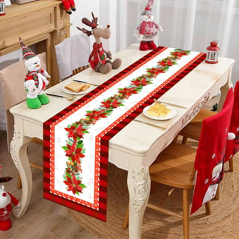 Santa Claus Christmas Table Runner – Holiday Table Decor