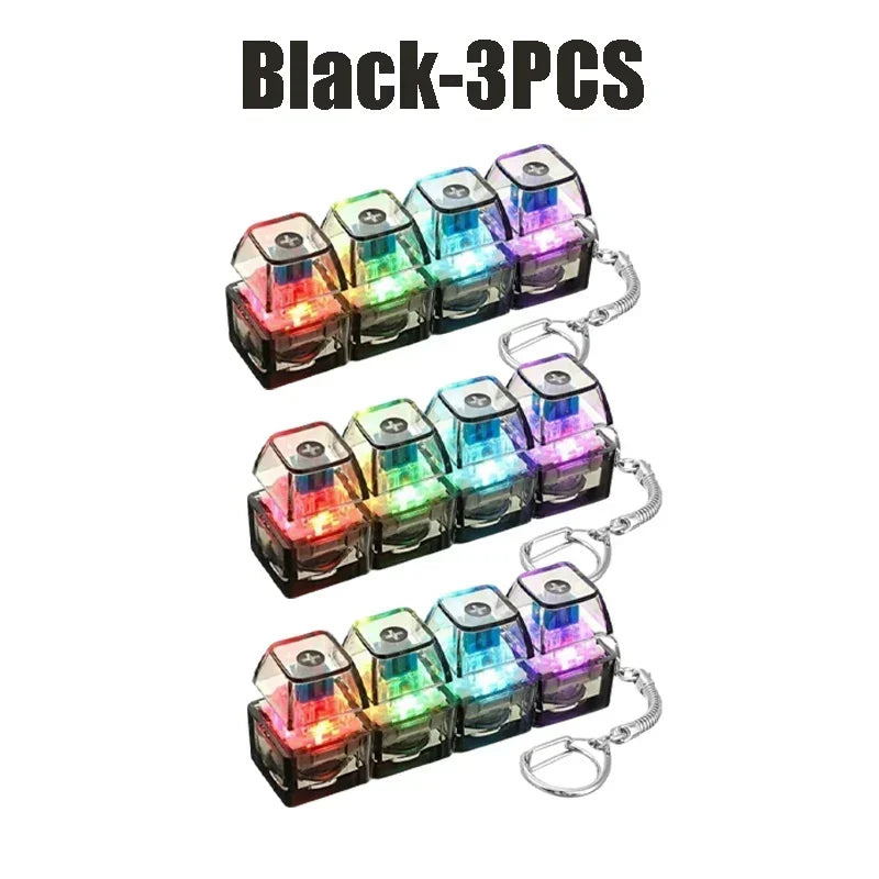Light Up Keyboard Keychain Clickable Button LED Fidget Toy