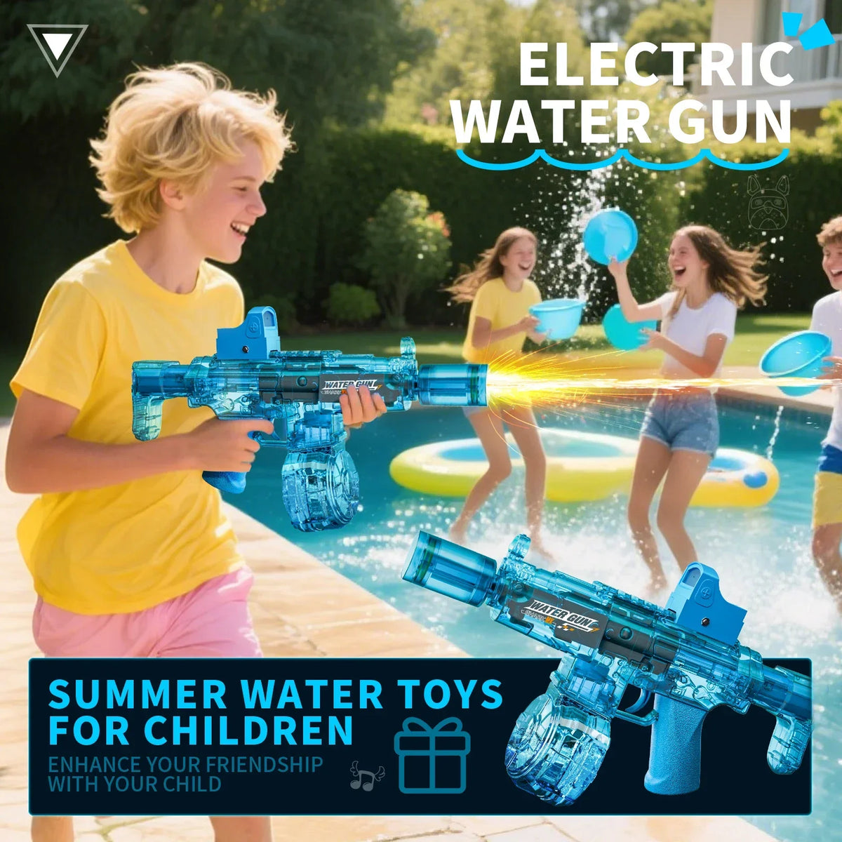 Electric Water Gun Automatic Recoil Water Blaster