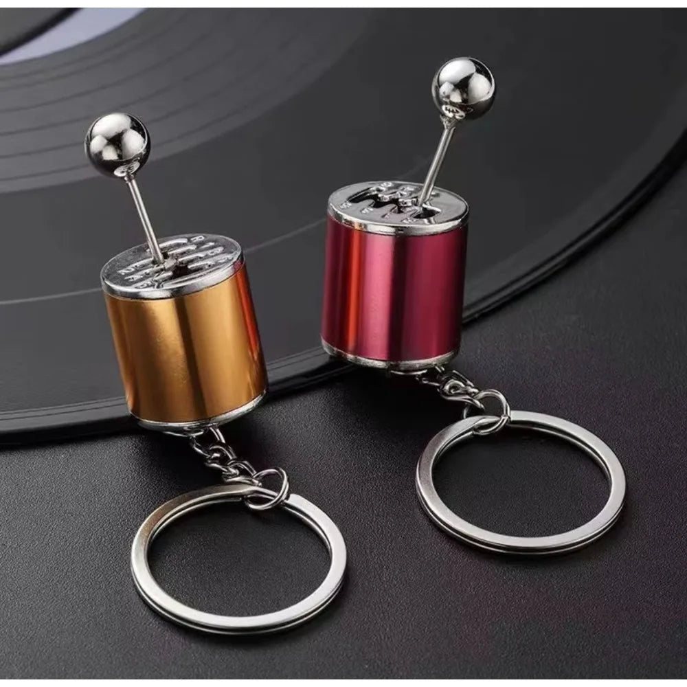 Mini turbocharger keychain, car style gearbox pendant, shift knob, metal shift paddles, EDC hand toy
