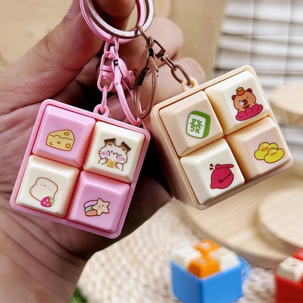 Capybara Fidget Keychain – Light-Up Keyboard Button Toy