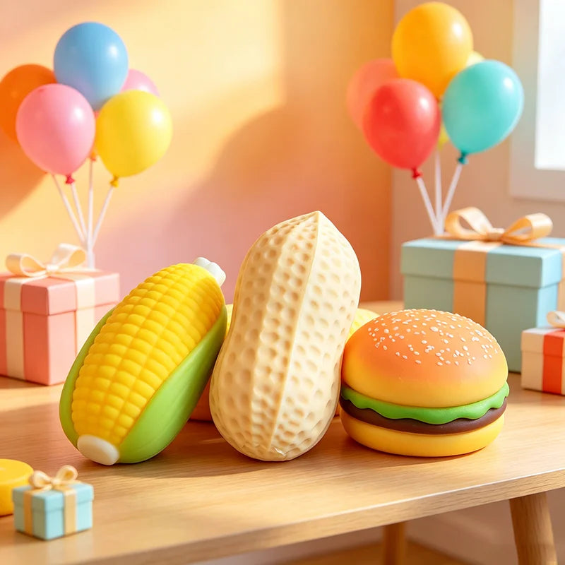 Food Squishy Stress Ball – Soft Sensory Squeeze Toy