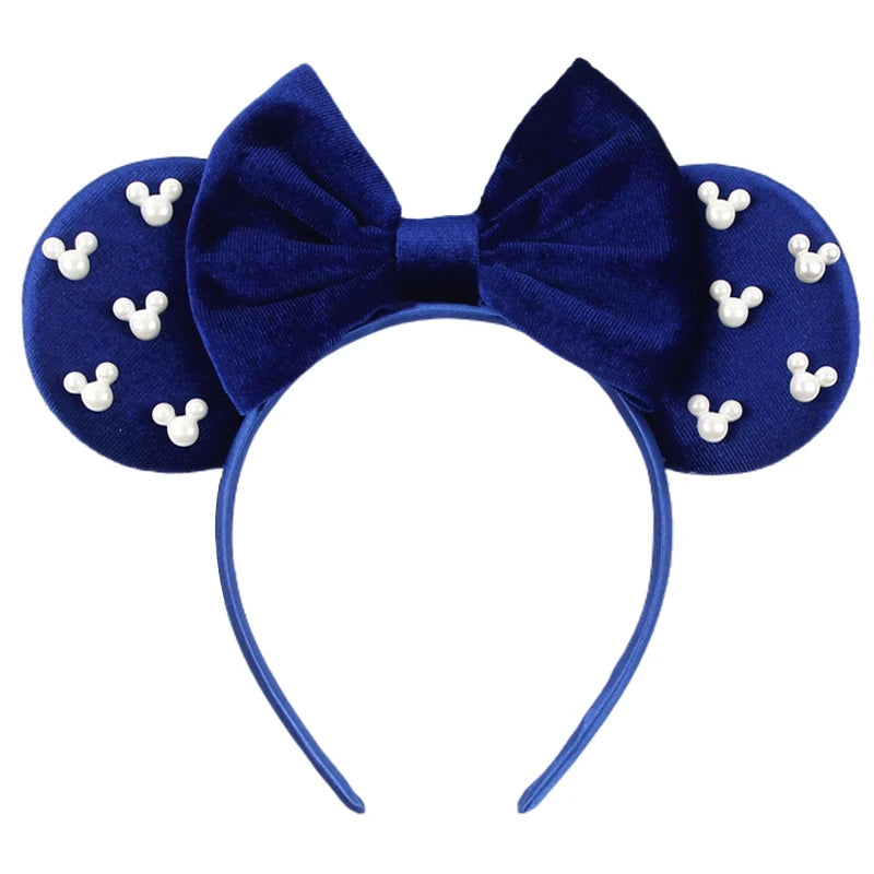 Mouse Ears Headband – Velvet Bow Hair Accessory