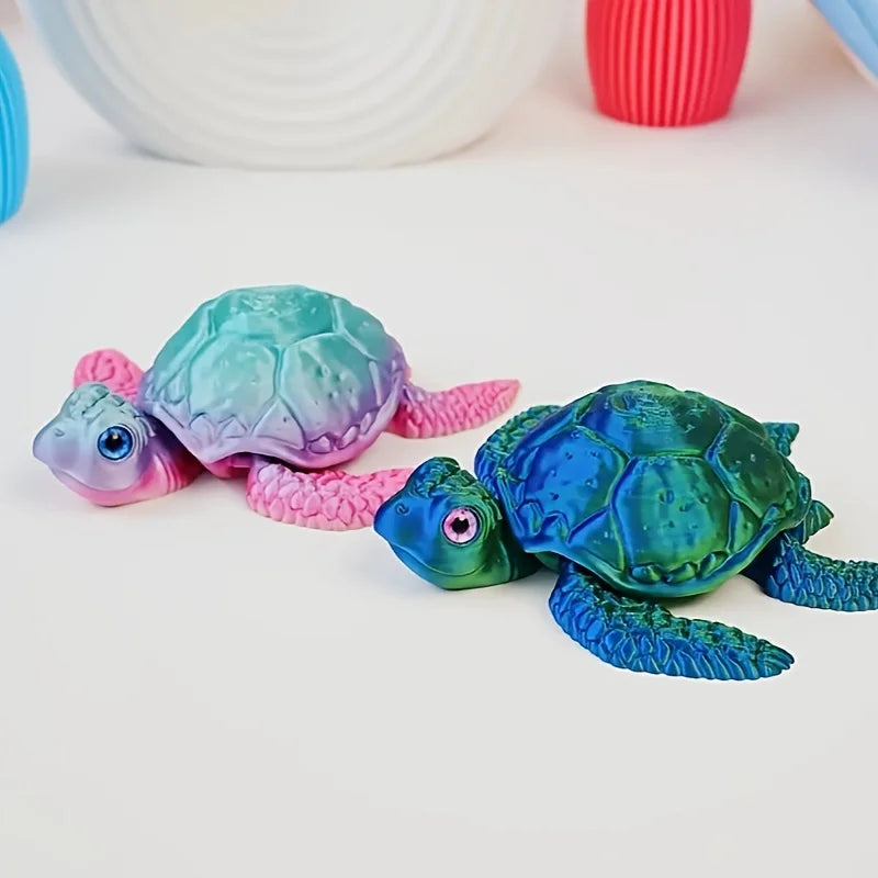 3D Printed Turtle Ornament Colorful Animal Home Decor