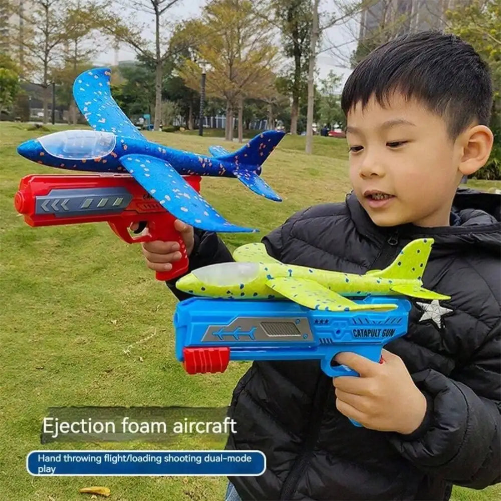 Foam Glider Launcher Toy ABS Airplane Outdoor Flying Set