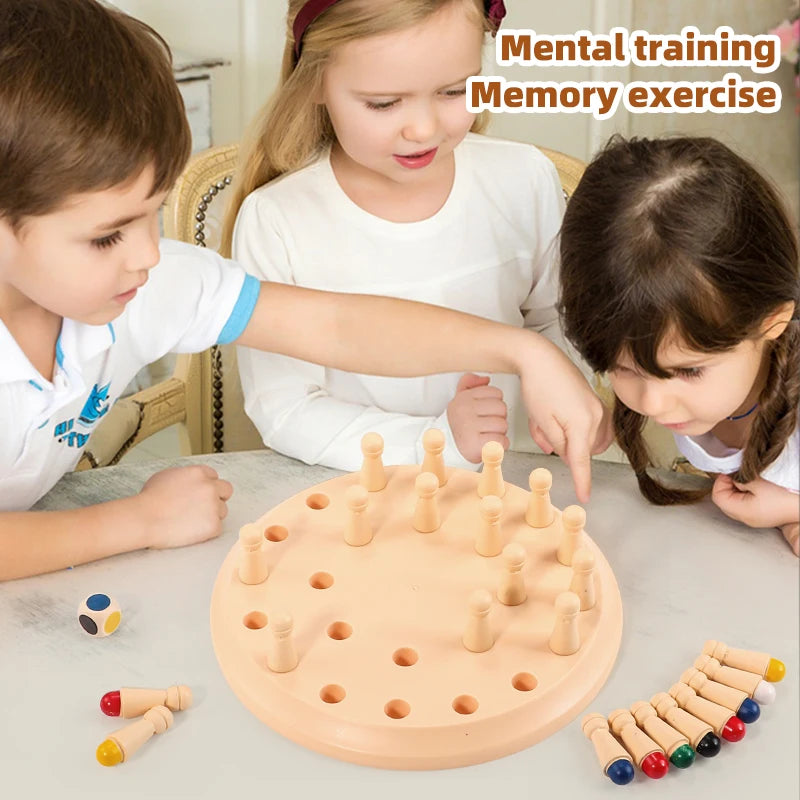 Memory Chess Matching Game: Family Board Games for Kids and Adults, Montessori Preschool Learning Educational Toy