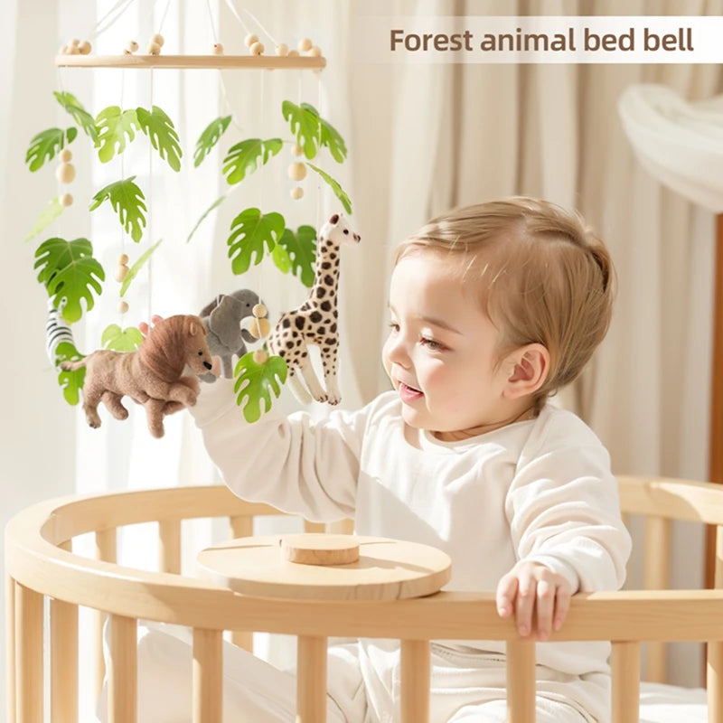 Baby Crib Mobile Toy – Felt Forest Animal Hanging Rattle