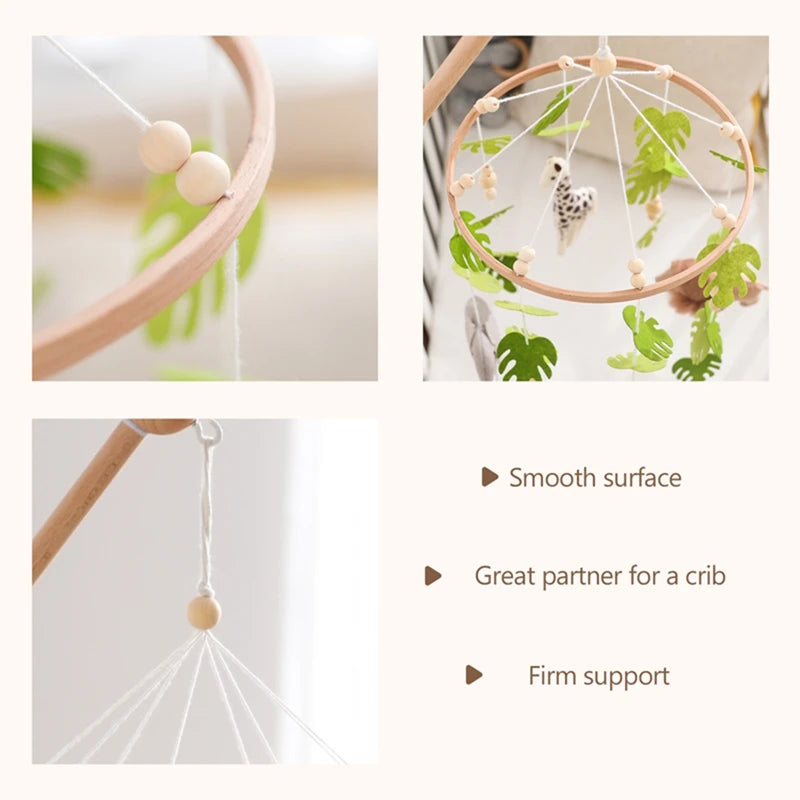 Baby Crib Mobile Toy – Felt Forest Animal Hanging Rattle