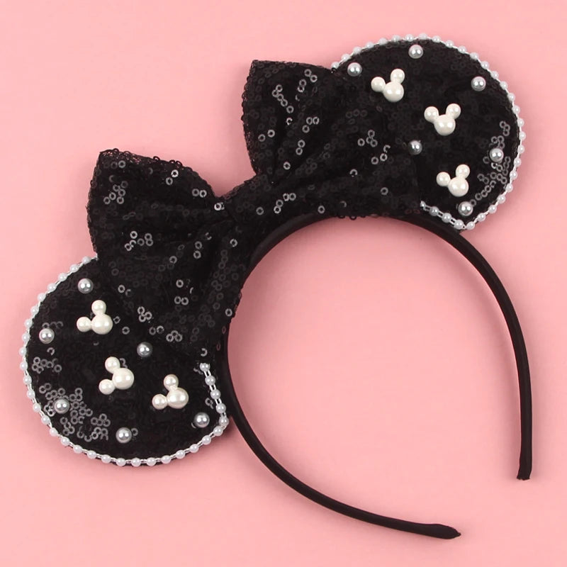 Mouse Ears Headband – Velvet Bow Hair Accessory