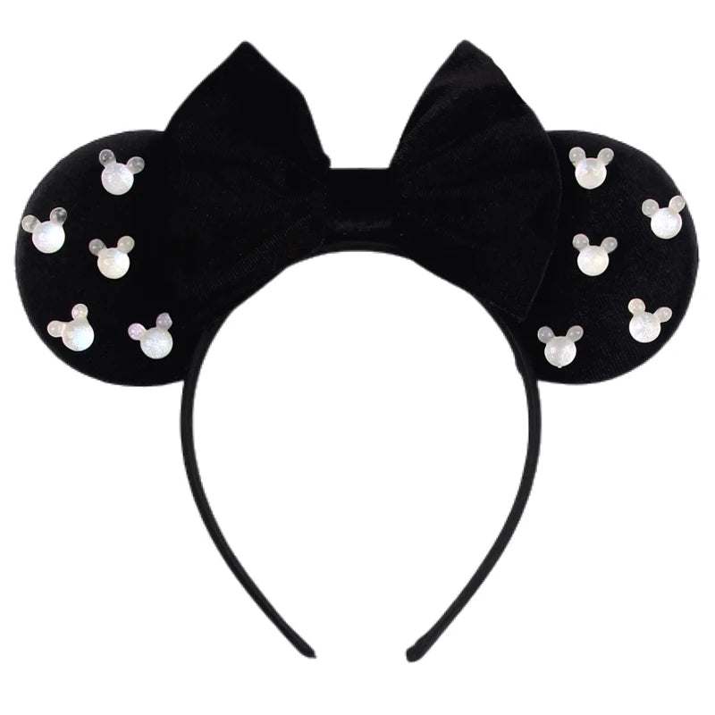 Mouse Ears Headband – Velvet Bow Hair Accessory