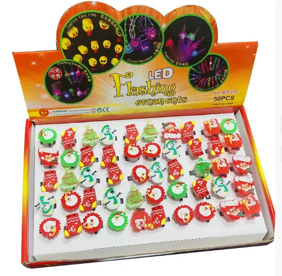 Halloween Light Up Rings – 50 Pcs LED Party Favors