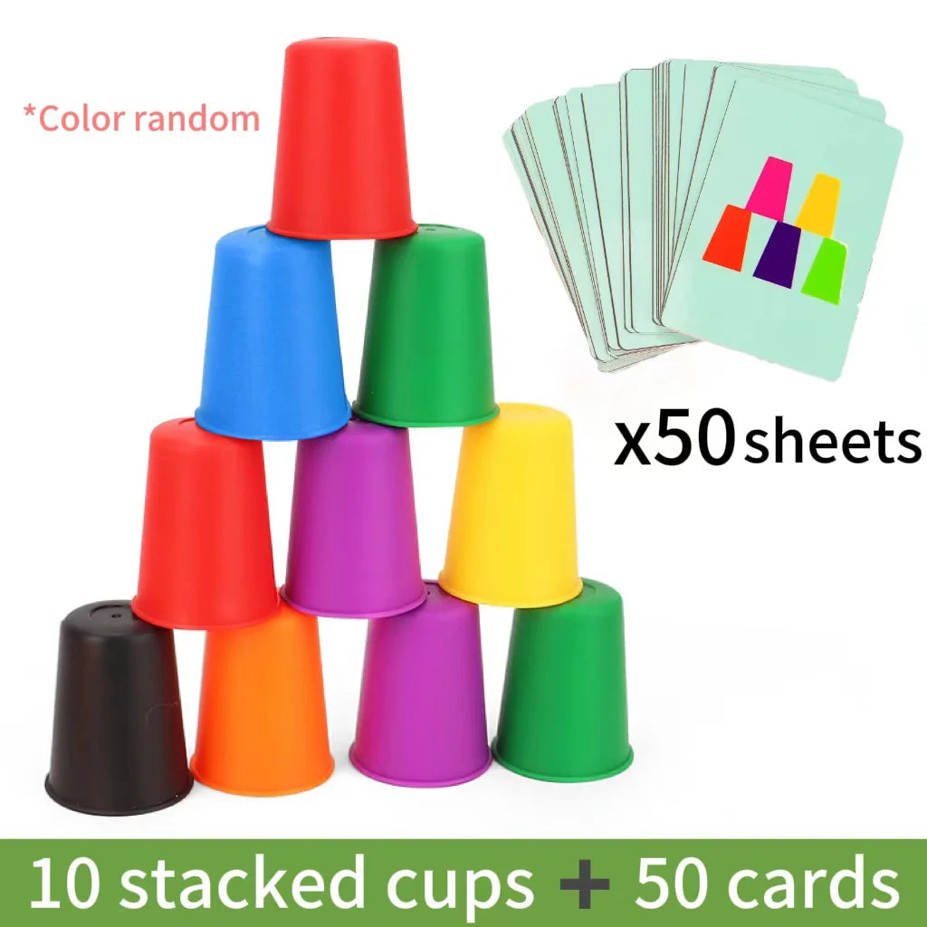 Mini Stacking Cup Game – Color Matching Cards for Kids