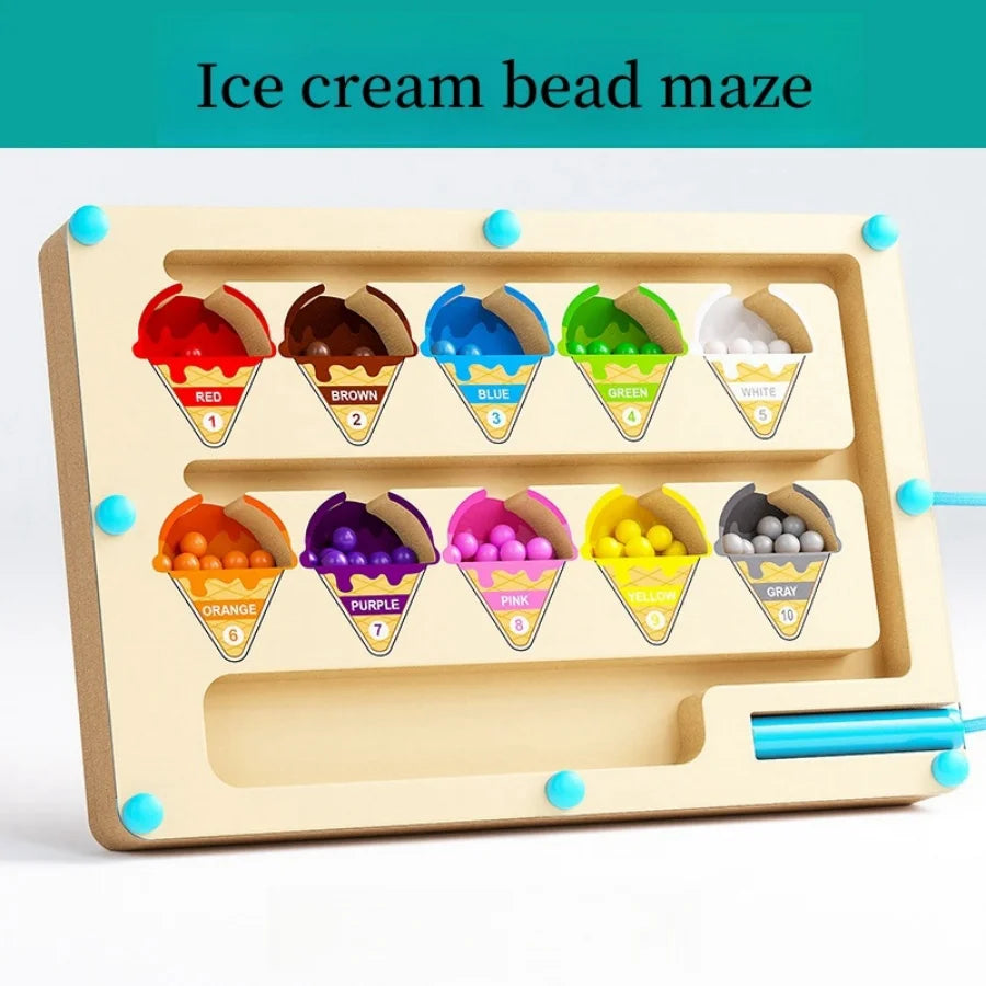 Magnetic Maze Toy for Kids – Number Bead Learning Puzzle