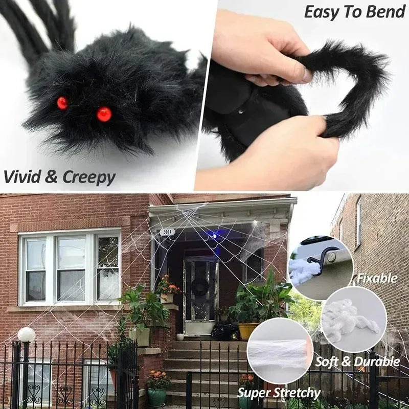 Giant Plush Halloween Spider Decoration in 7 Sizes