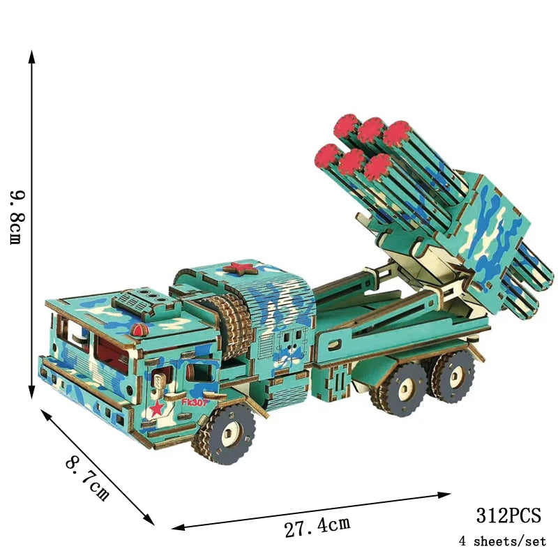 3D Wooden Puzzle DIY Vehicle Model Building Kit
