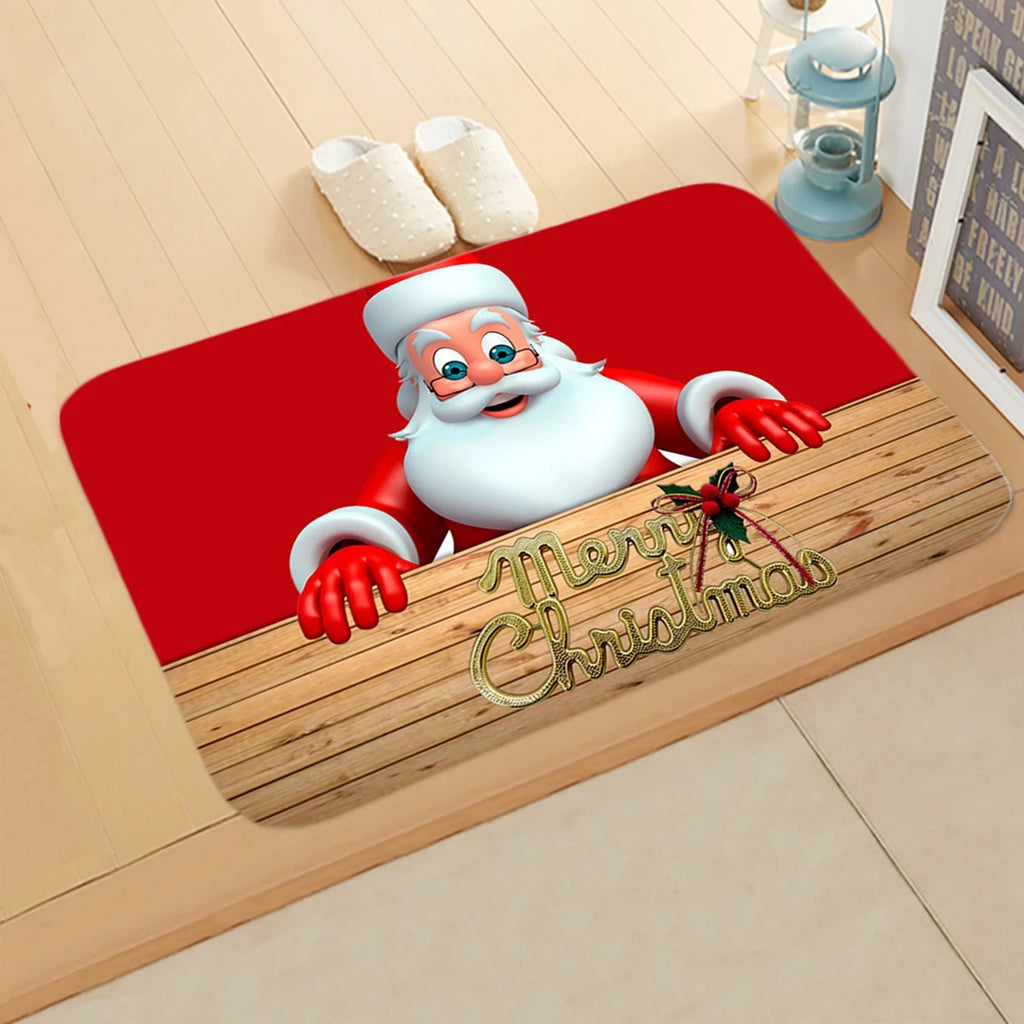 Christmas Door Mat Santa Claus Merry Christmas Home Decor