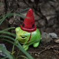 Cute Frog Garden Statue with Party Hat, Decorative Figurine