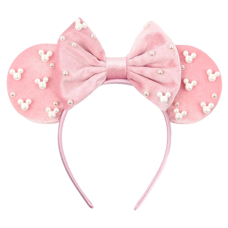 Mouse Ears Headband – Velvet Bow Hair Accessory