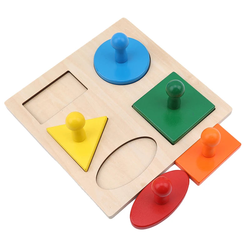 Montessori Sorting Puzzle Wooden Geometric Shape Learning Toy