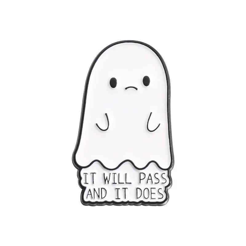 Halloween Punk Ghost Collected Enamel Pin Custom Spooky Boo With Black Cat Brooches Clothes Lapel Badge Jewelry Gift for Friends