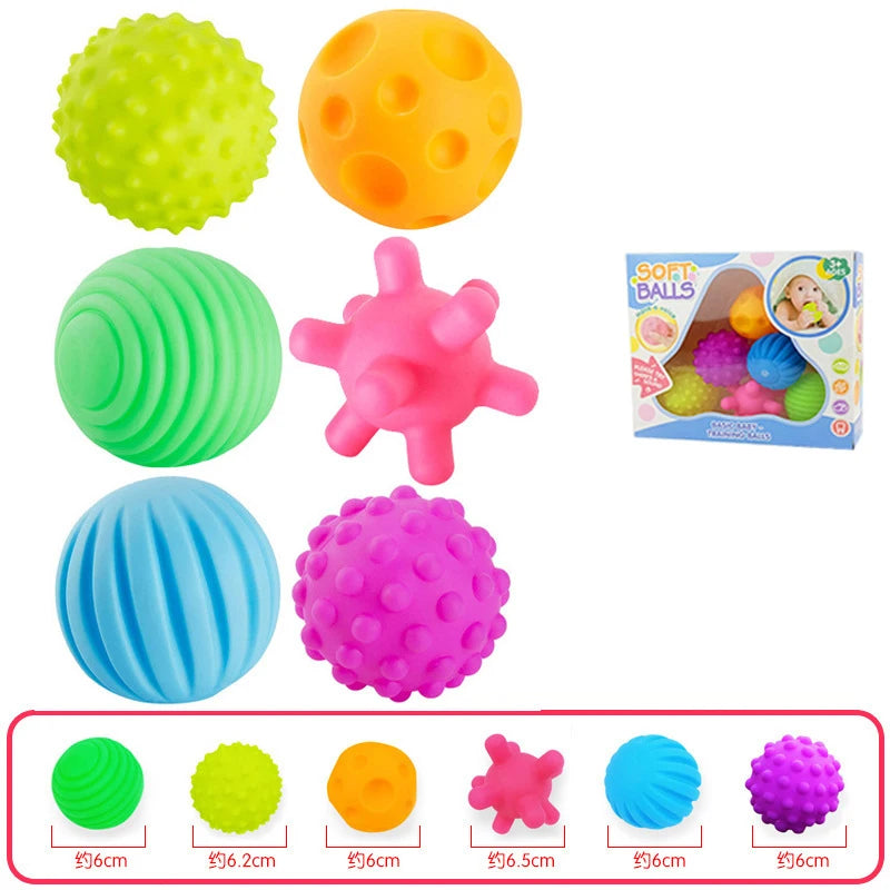 Textured Sensory Balls – 6-Piece Baby Touch Ball Set