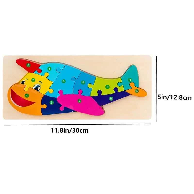 Wooden Kids Puzzle Animal Dinosaur Traffic Jigsaw Toy