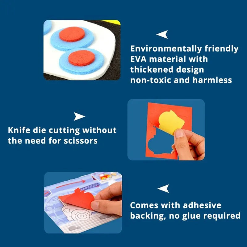 3D EVA Foam Stickers for Kids – 10-Piece DIY Craft Kit