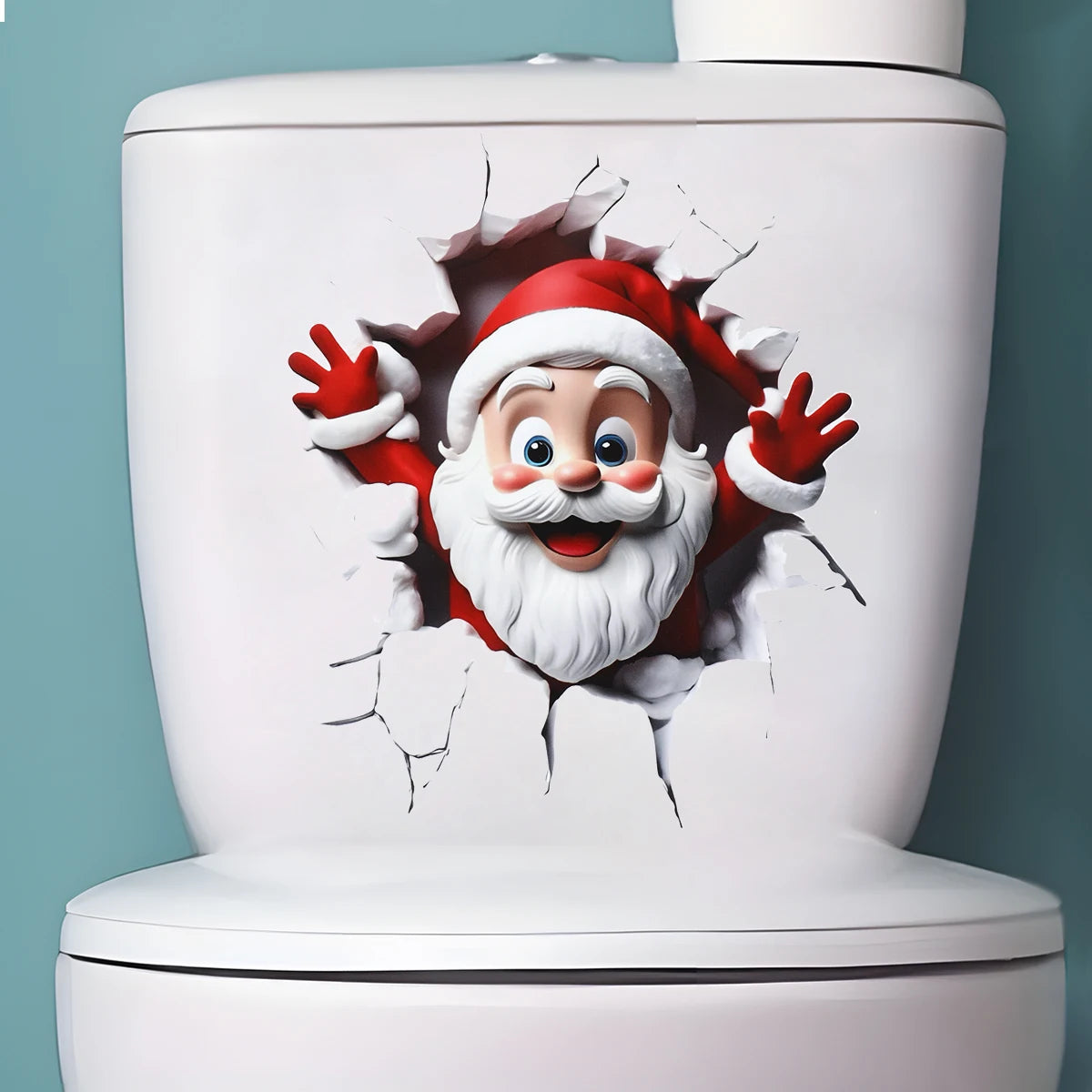 Christmas Toilet Sticker Merry Christmas Bathroom Decoration