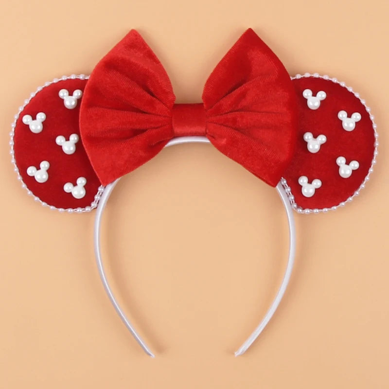 Mouse Ears Headband – Velvet Bow Hair Accessory