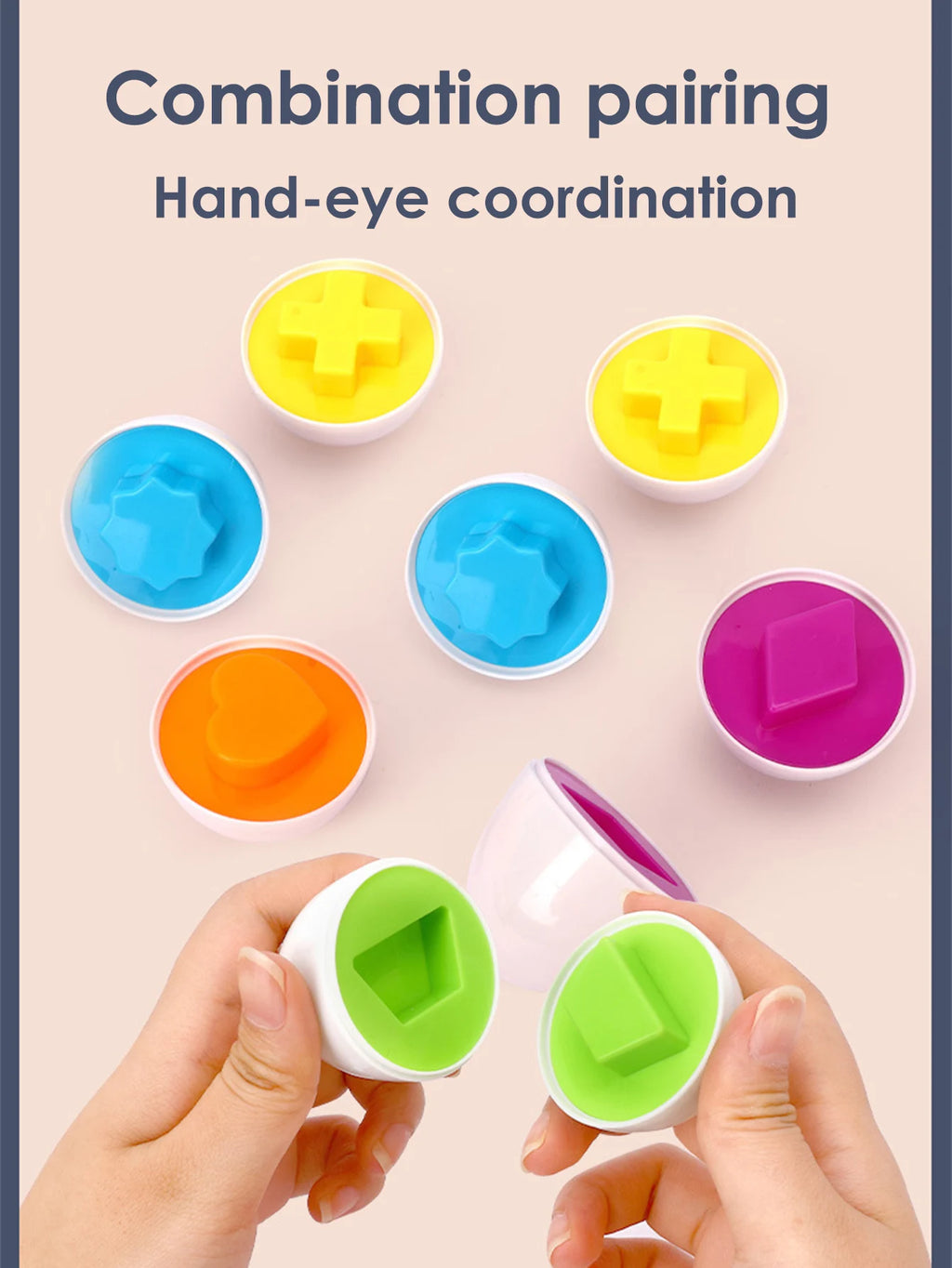 Color Matching Eggs Toy – Montessori Shape Learning Set