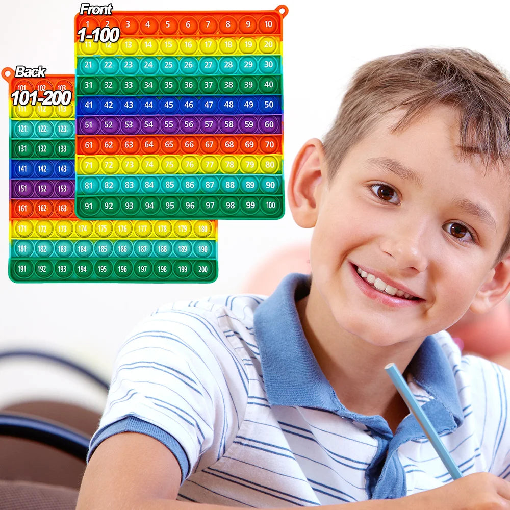 Number Counting Fidget Toy – Rainbow Silicone Math Game