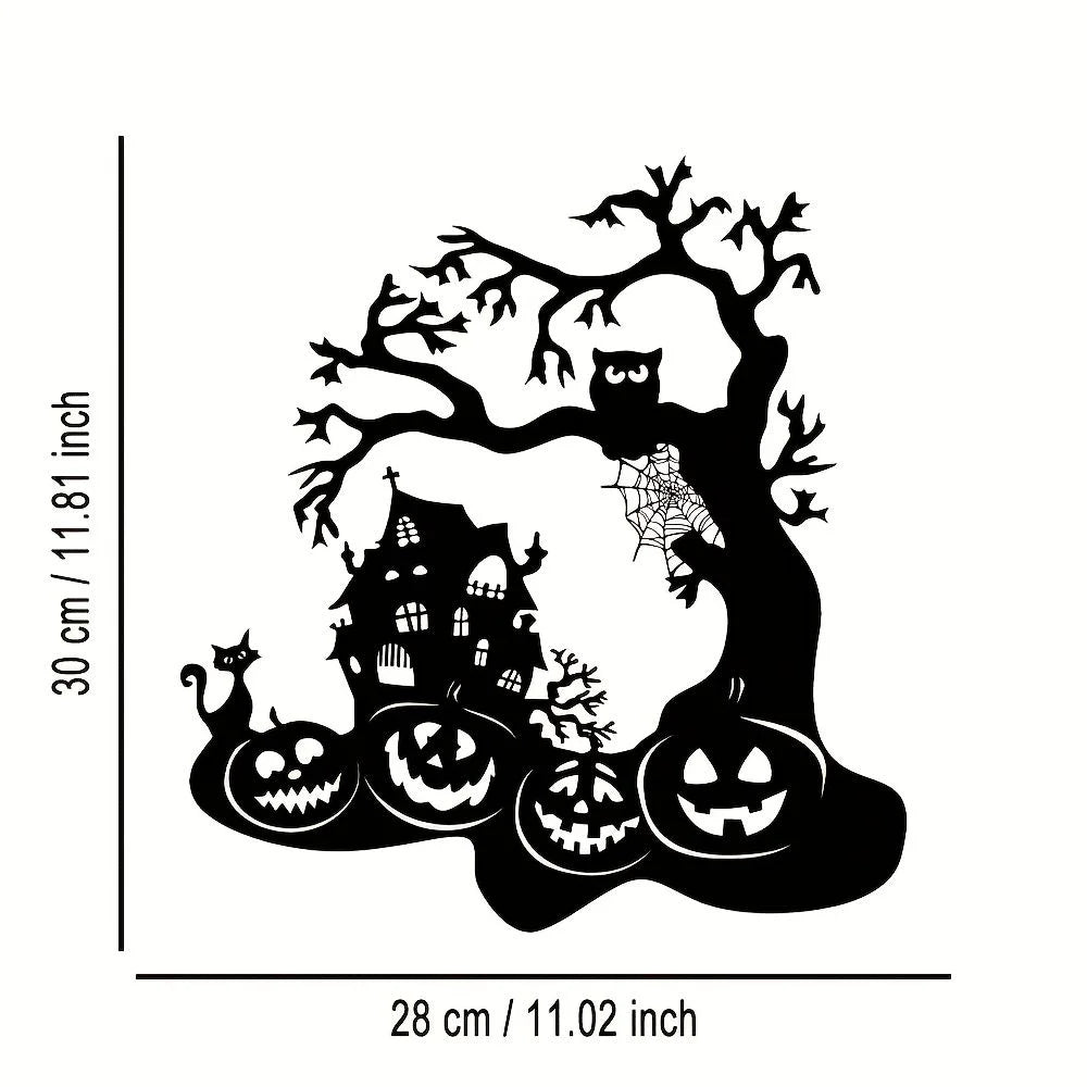 Halloween Metal Trick-or-Treat Sign with Pumpkin Monster Design