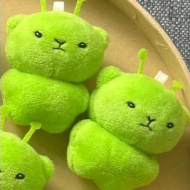 Mini Alien Cat Plush Keychain – Green Space Cat Pendant