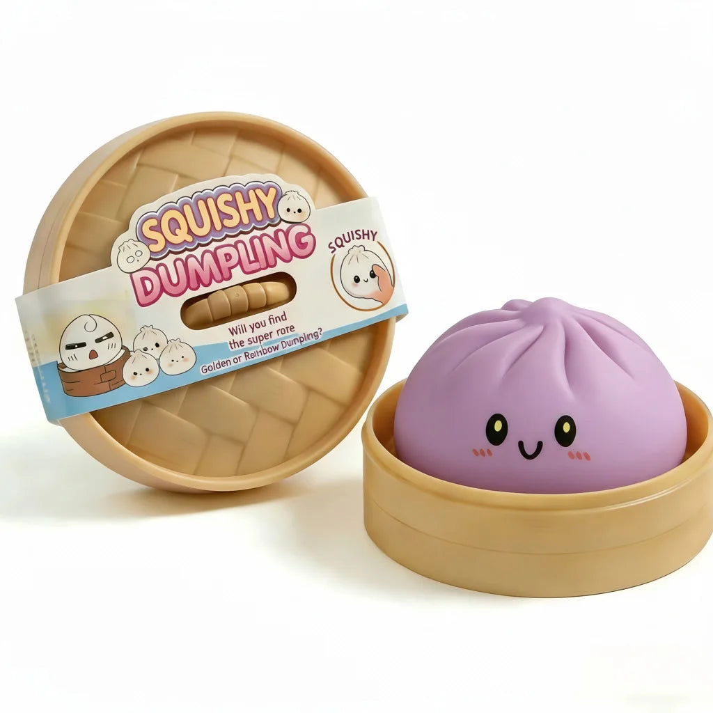 Glitter Dumpling Squishy Toy with Storage Box for Stress Relief
