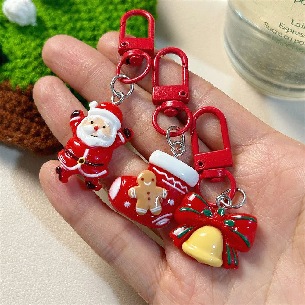 Christmas Keychain Elk Santa Resin Party Favor 10-30 Pcs