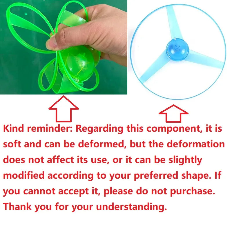 LED Flying Disc Toy Pull String Spinning UFO