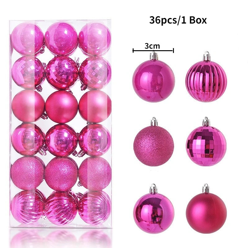 Christmas Ball Ornaments 24/36 Pcs Christmas Tree Decoration Set