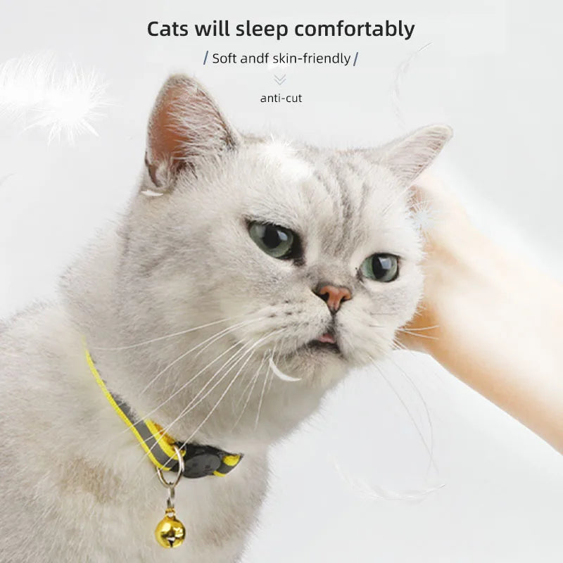 Reflective Cat Collar with Bell – Adjustable Safety Collar
