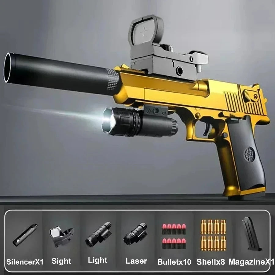 Soft Bullet Toy Pistol – Manual Shell-Ejecting Blaster