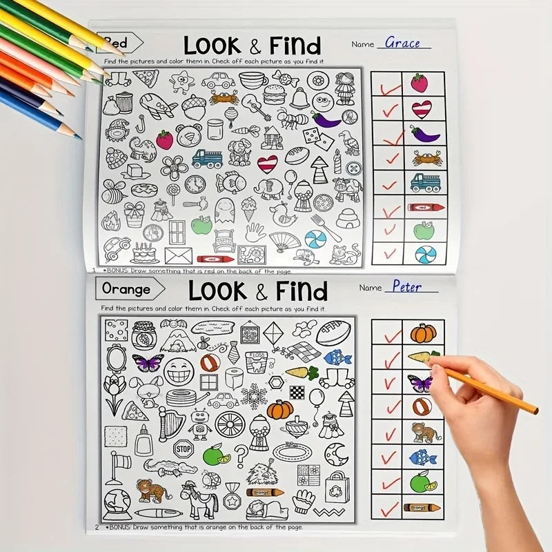 Hidden Objects Coloring Book – Find & Color Activity Workbook