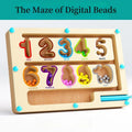 Montessori Magnetic Color Sorting Maze Number Maze Toys Wooden Puzzle Activity Board Fine Motor Toys for Toddlers Boys Girls