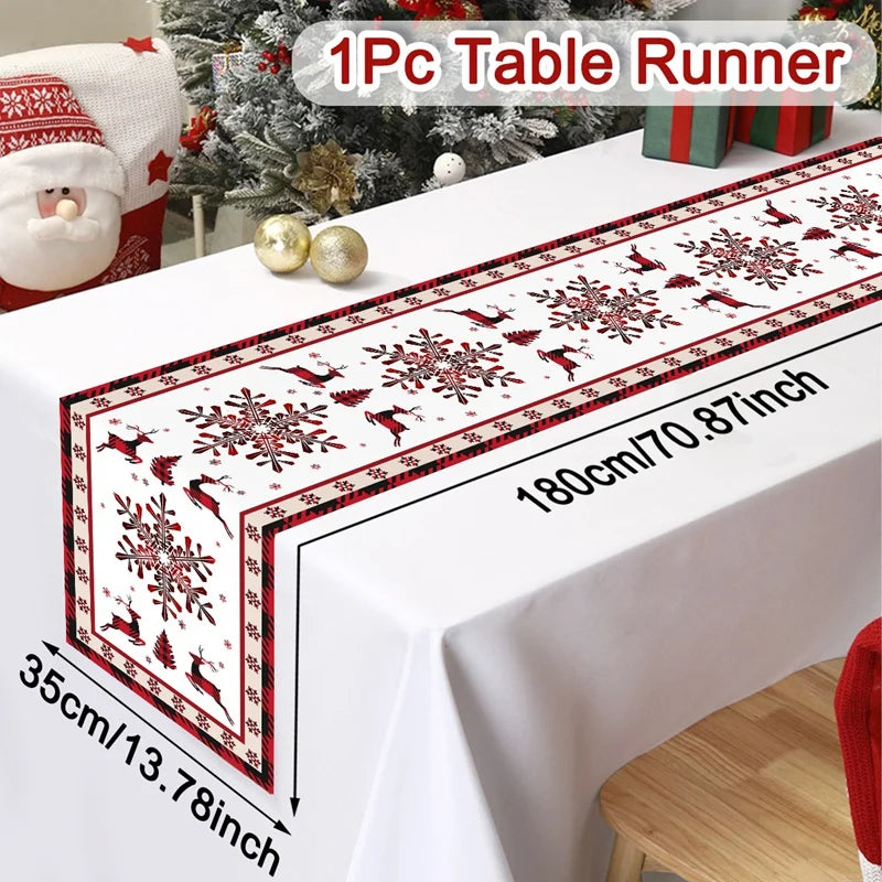 Santa Claus Christmas Table Runner – Holiday Table Decor
