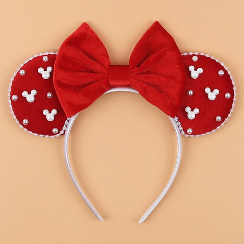 Mouse Ears Headband – Velvet Bow Hair Accessory